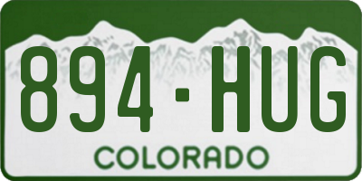 CO license plate 894HUG