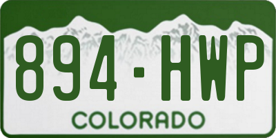 CO license plate 894HWP