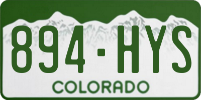 CO license plate 894HYS