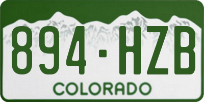 CO license plate 894HZB