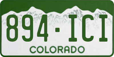 CO license plate 894ICI