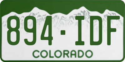 CO license plate 894IDF