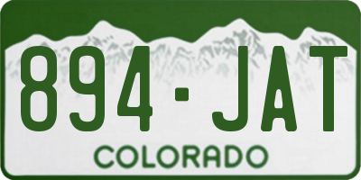 CO license plate 894JAT