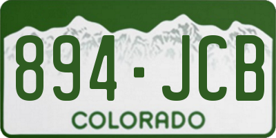 CO license plate 894JCB