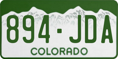 CO license plate 894JDA