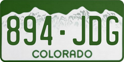 CO license plate 894JDG