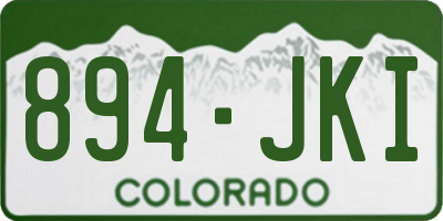 CO license plate 894JKI