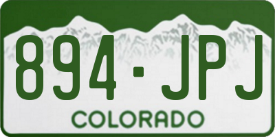 CO license plate 894JPJ