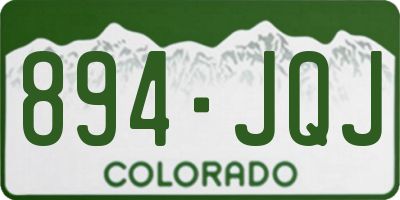 CO license plate 894JQJ