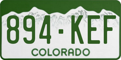 CO license plate 894KEF