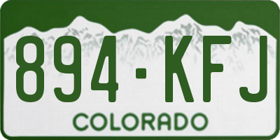 CO license plate 894KFJ