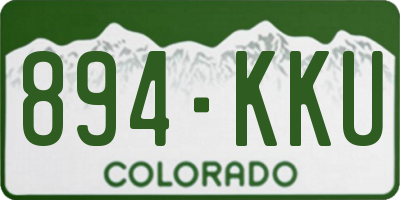 CO license plate 894KKU