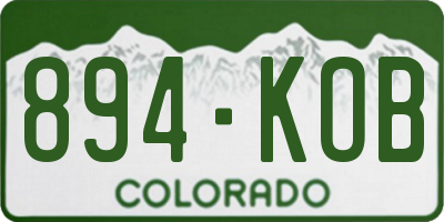CO license plate 894KOB