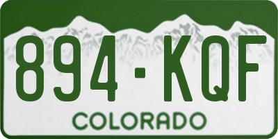 CO license plate 894KQF
