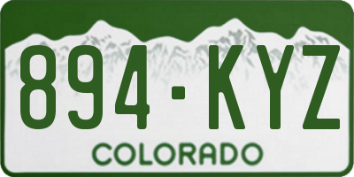 CO license plate 894KYZ