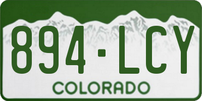 CO license plate 894LCY