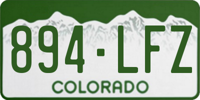 CO license plate 894LFZ