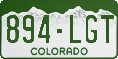 CO license plate 894LGT
