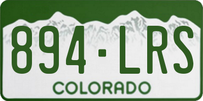 CO license plate 894LRS
