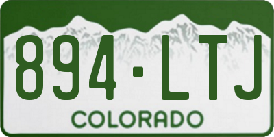 CO license plate 894LTJ