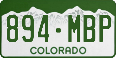 CO license plate 894MBP