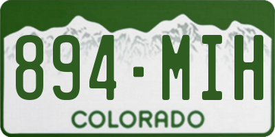 CO license plate 894MIH