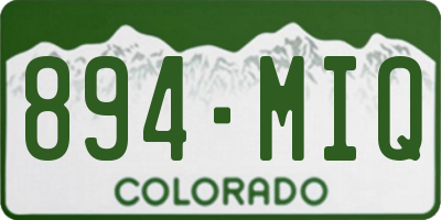 CO license plate 894MIQ