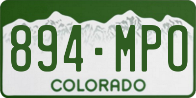 CO license plate 894MPO