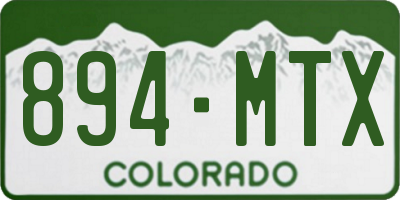 CO license plate 894MTX