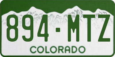 CO license plate 894MTZ