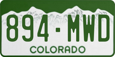 CO license plate 894MWD