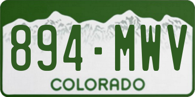 CO license plate 894MWV