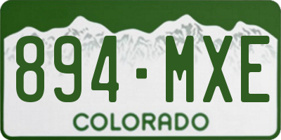 CO license plate 894MXE