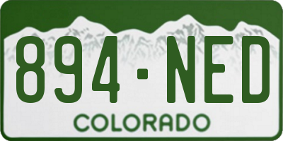 CO license plate 894NED