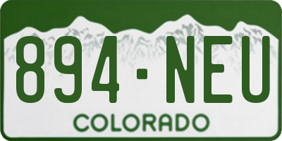 CO license plate 894NEU
