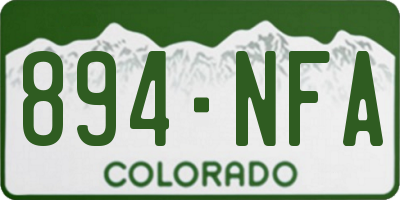 CO license plate 894NFA