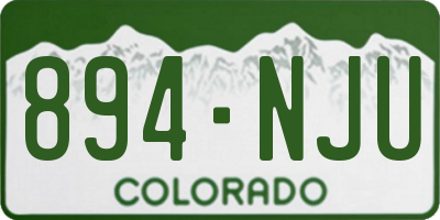 CO license plate 894NJU