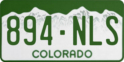 CO license plate 894NLS