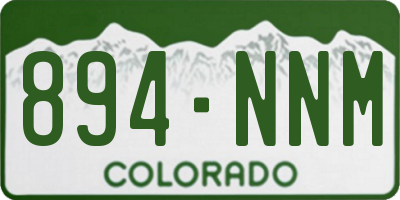 CO license plate 894NNM