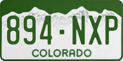 CO license plate 894NXP