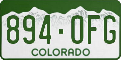 CO license plate 894OFG