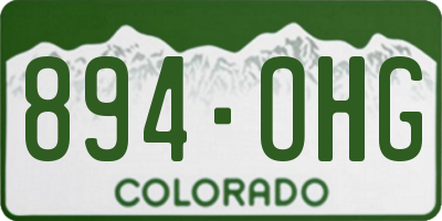 CO license plate 894OHG