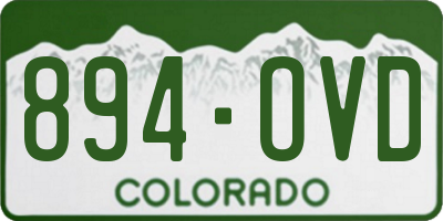 CO license plate 894OVD