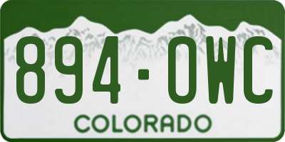 CO license plate 894OWC