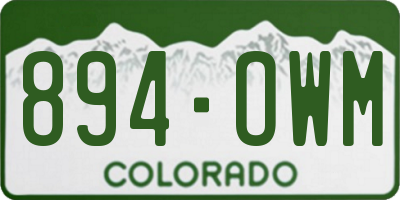 CO license plate 894OWM