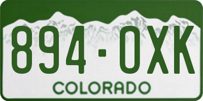 CO license plate 894OXK