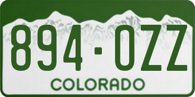 CO license plate 894OZZ