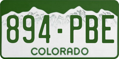 CO license plate 894PBE