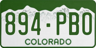 CO license plate 894PBO