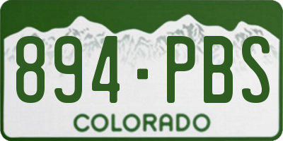 CO license plate 894PBS